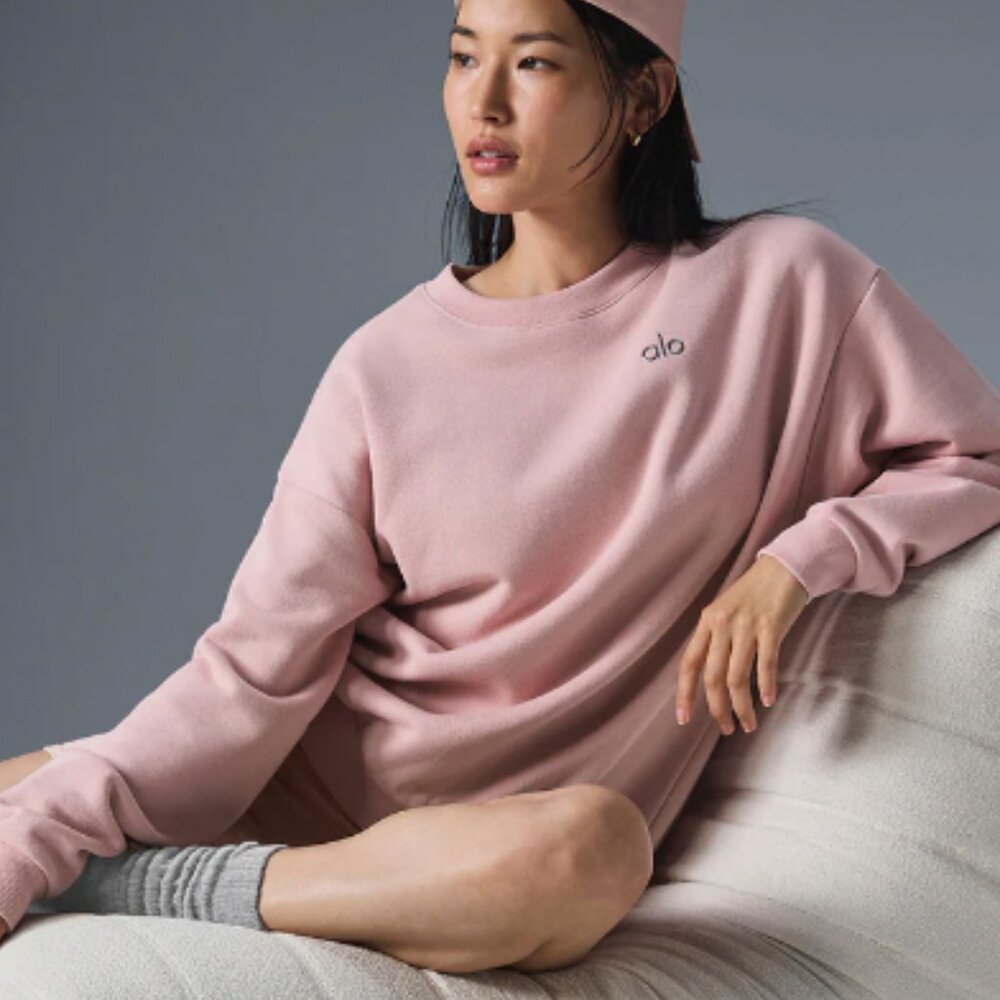ALO Yoga Blush Crew Neck Sweater